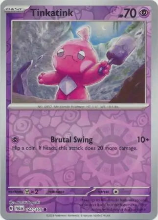 Paldea Evolved Tinkatink #102/193 reverse holo